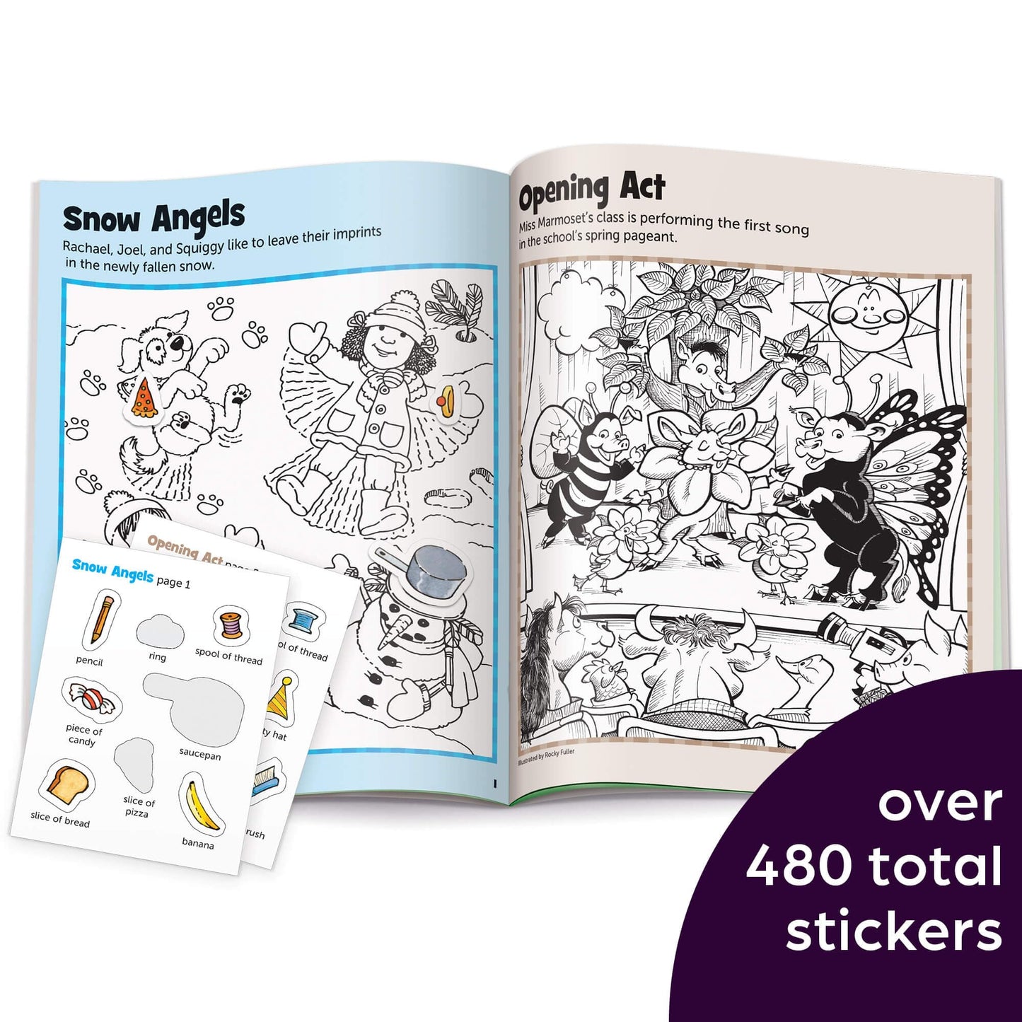 Highlights Hidden Pictures Sticker Fun for Kids Ages 3-6, 4-Pack, 64 Pages of Seek and Find Sticker Activities, Books Double as Coloring Books, 480+ Stickers, Volume 1