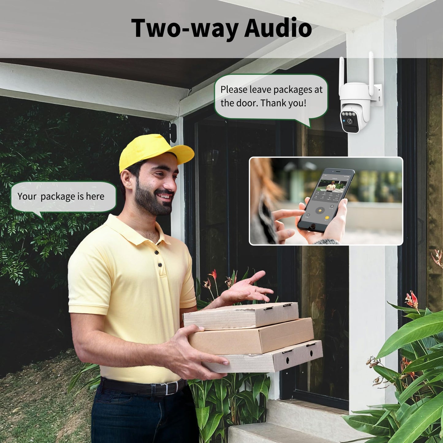 3-Link Solar Camera Outdoor Wireless, WiFi Security Cameras for Home, 360° View, Two-Way Talk, Auto Tracking, Light Alarm, Color Night Vision