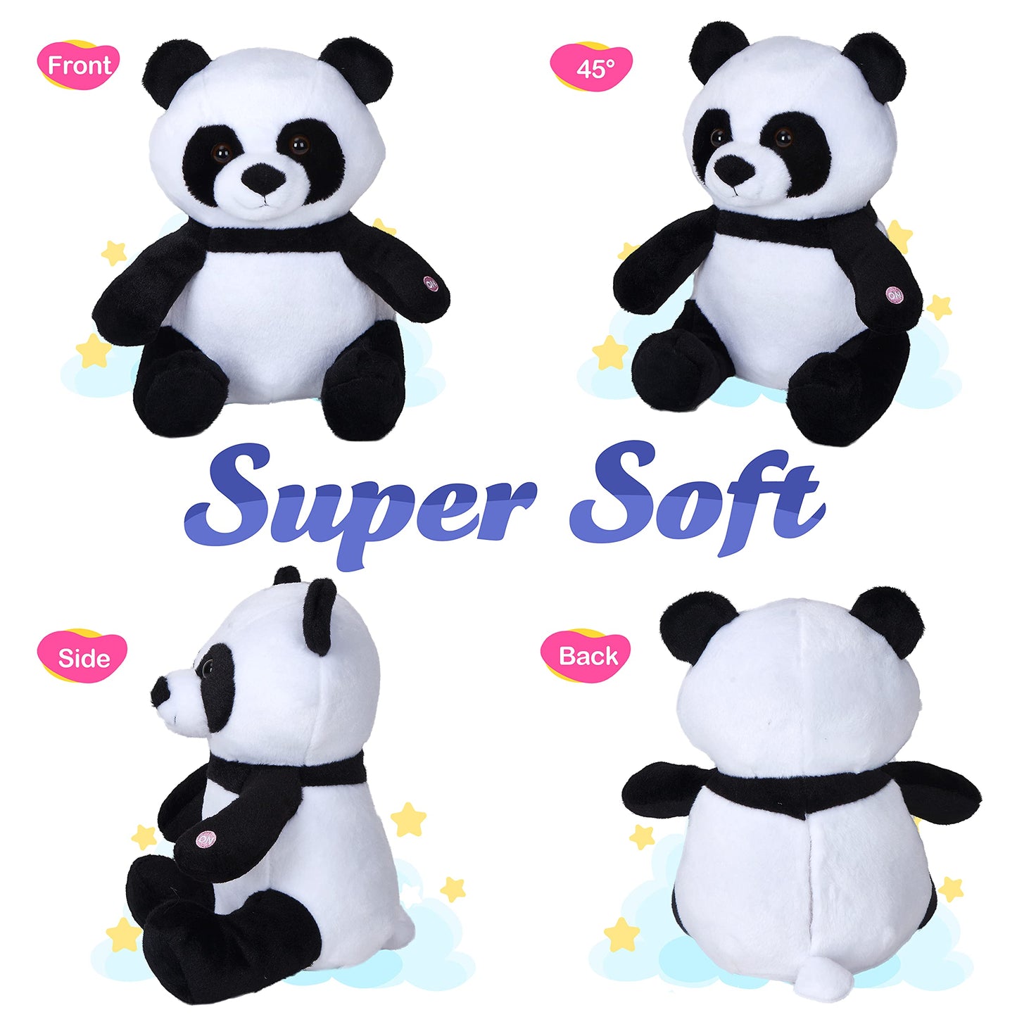Wewill Light up Panda Stuffed Animal LED Panda Bear Soft Plush Toys Glow in Dark Bedtime Companion with Night Lights Birthday for Toddler Kids, 12''