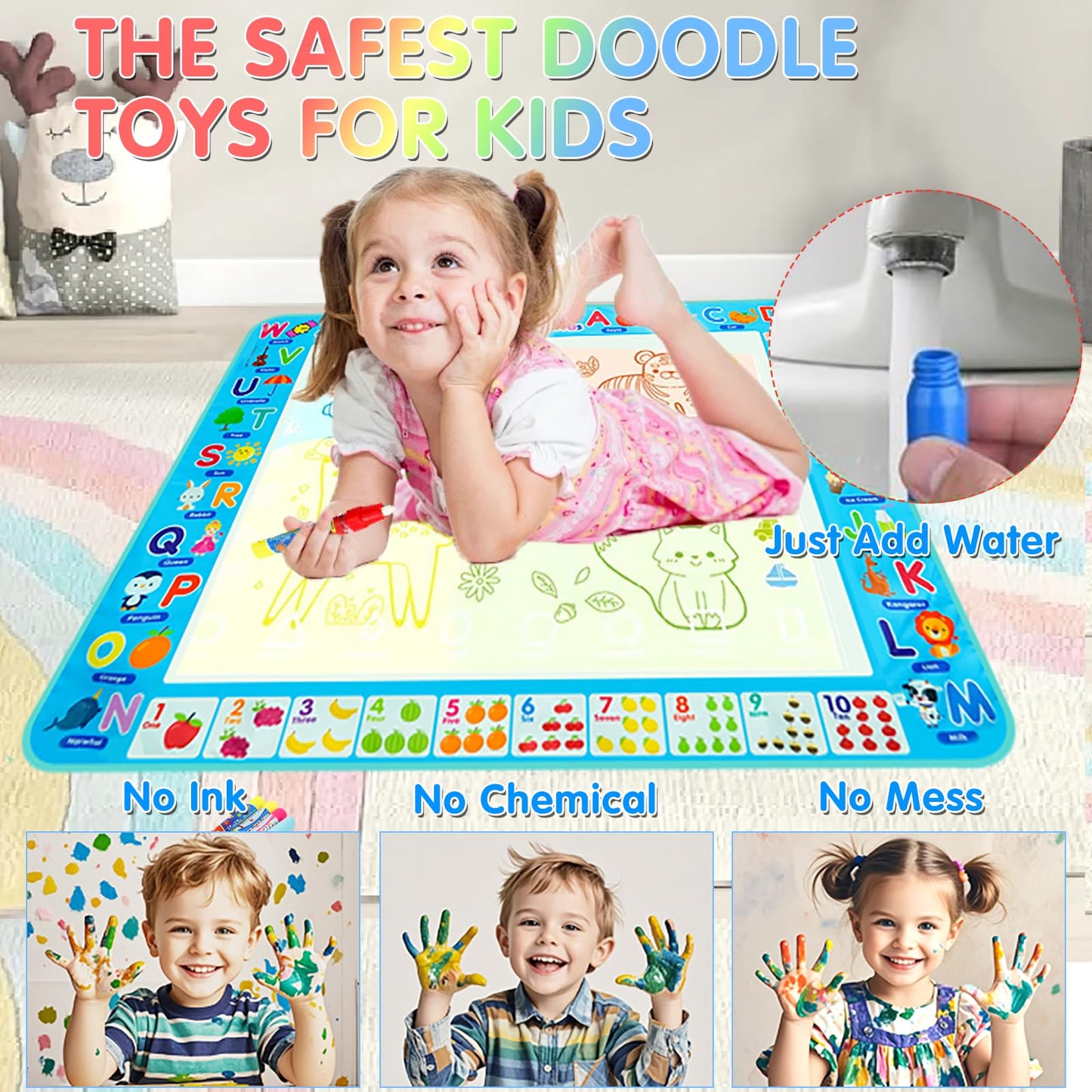 Reusable Water Doodle Mat for Writing and Writing