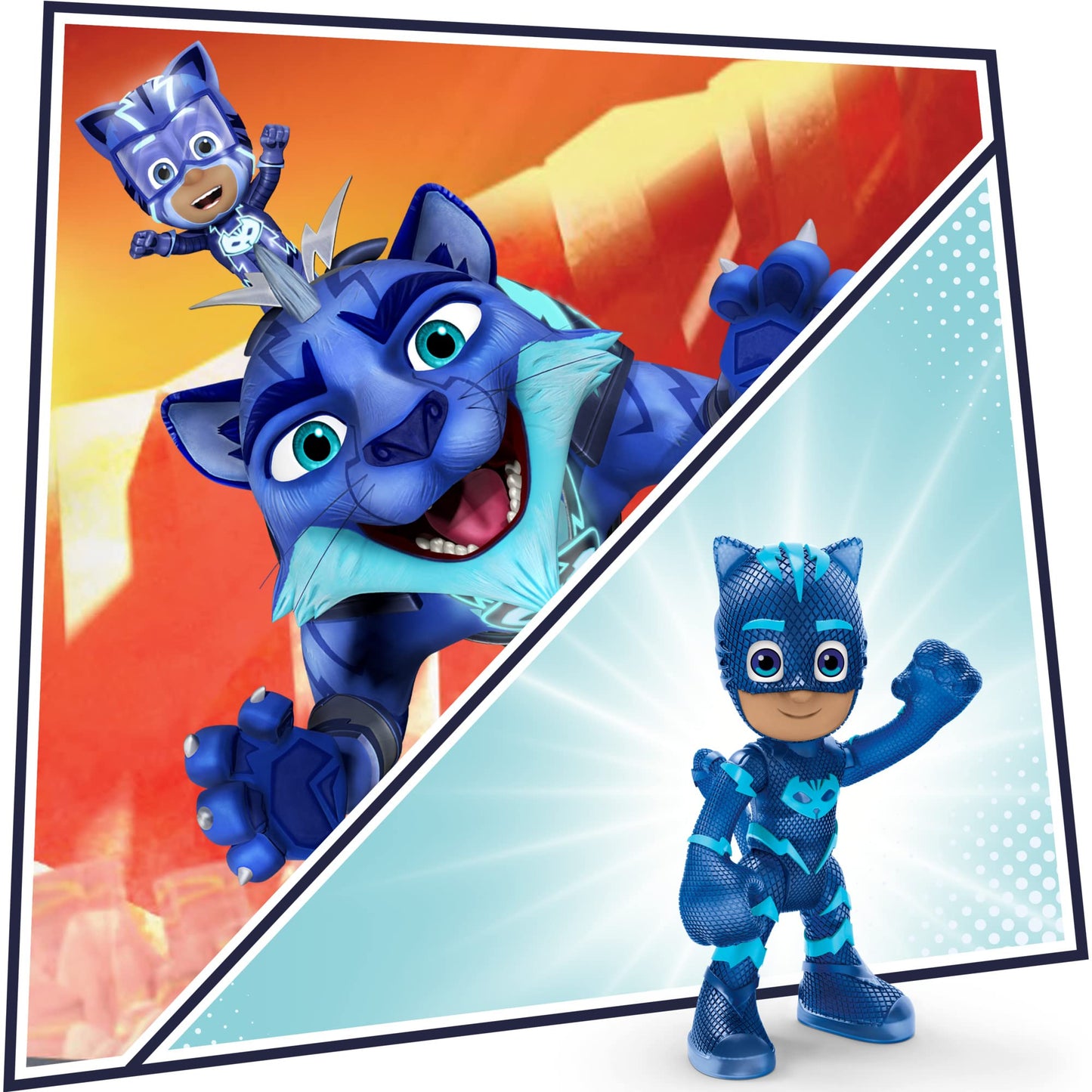 PJ Masks Animal Power Charge and Roar Power Cat, Interactive Toys with 20+ Lights and Sounds, Preschool Toys, Superhero Toys for 3 Year Old Boys and Girls and Up (English)