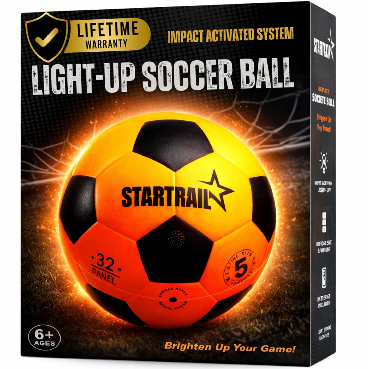 Light Up Soccer Ball, Glow in the Dark Ball NO 5, Soccer Gifts for Boys 8-12, 12-14 Year Old, Kids & Teens Gift Ideas, Sports Toys for Boy & Girl Ages 8 9 10 11 12 13 14 15, Glowing Outdoor Activity