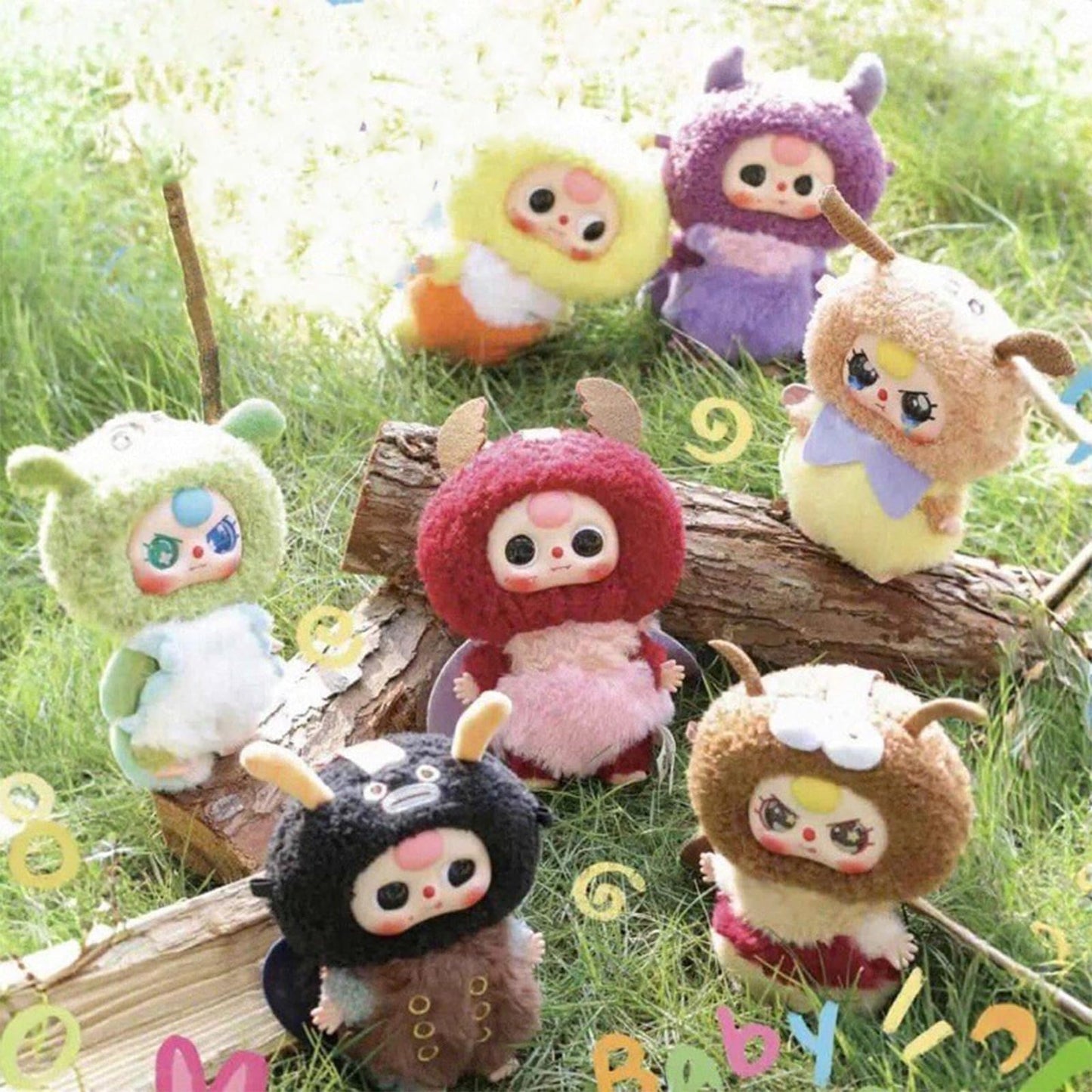Meokro Baby Three Little Elf Series Animal Elements Plush Doll, Cute Soft Stuffed Toys Pendant Keychain Trendy Blind Box Gifts