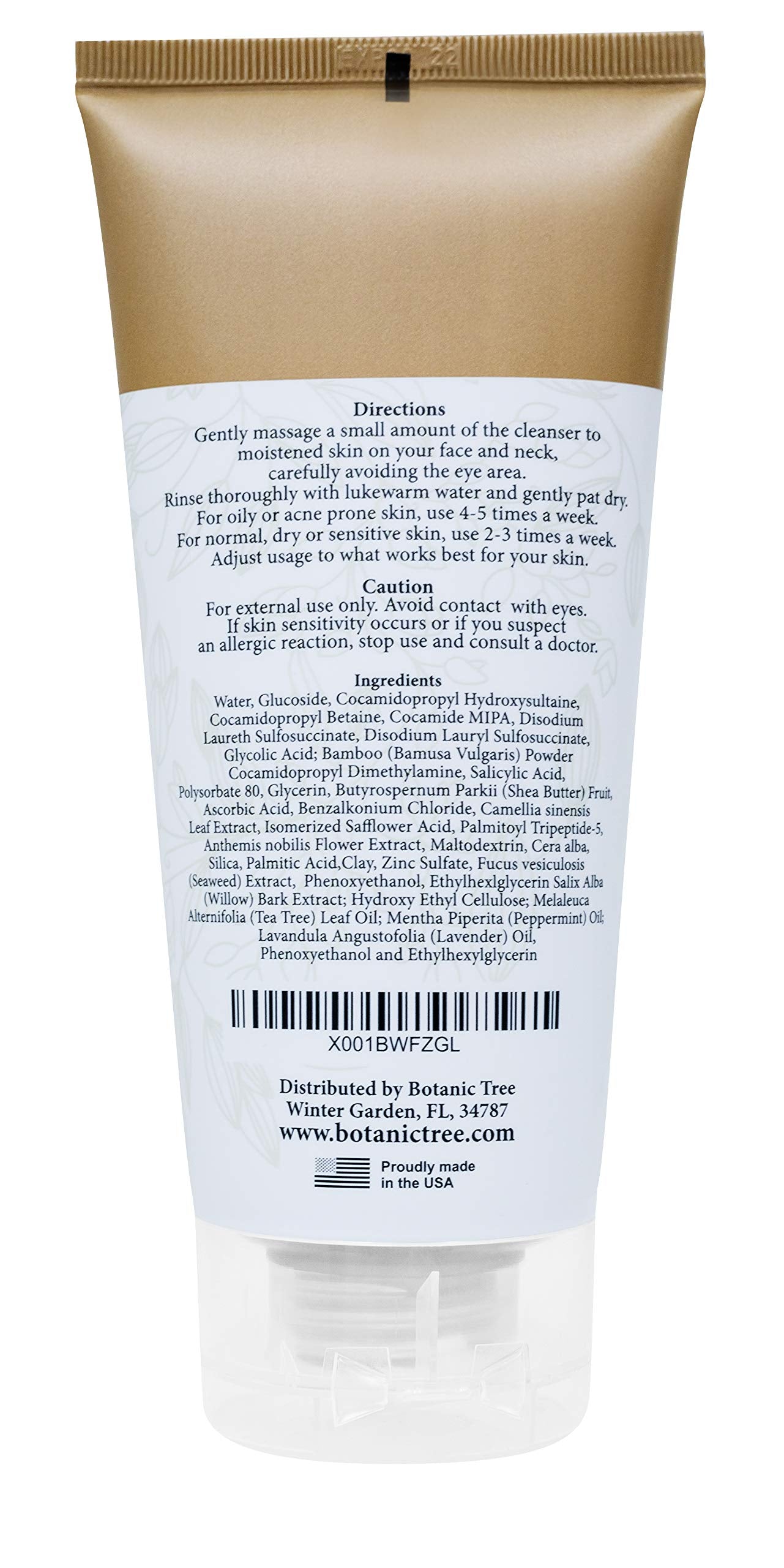Botanic Tree Double Face Wash Kit - Gentle Facial Cleanser Set of Glycolic Acid Exfoliator Facewash And Vitamin C Cleanser for Women, Men - Natural Exfoliating Scrub Set for Oily, Dry, Sensitive Skin