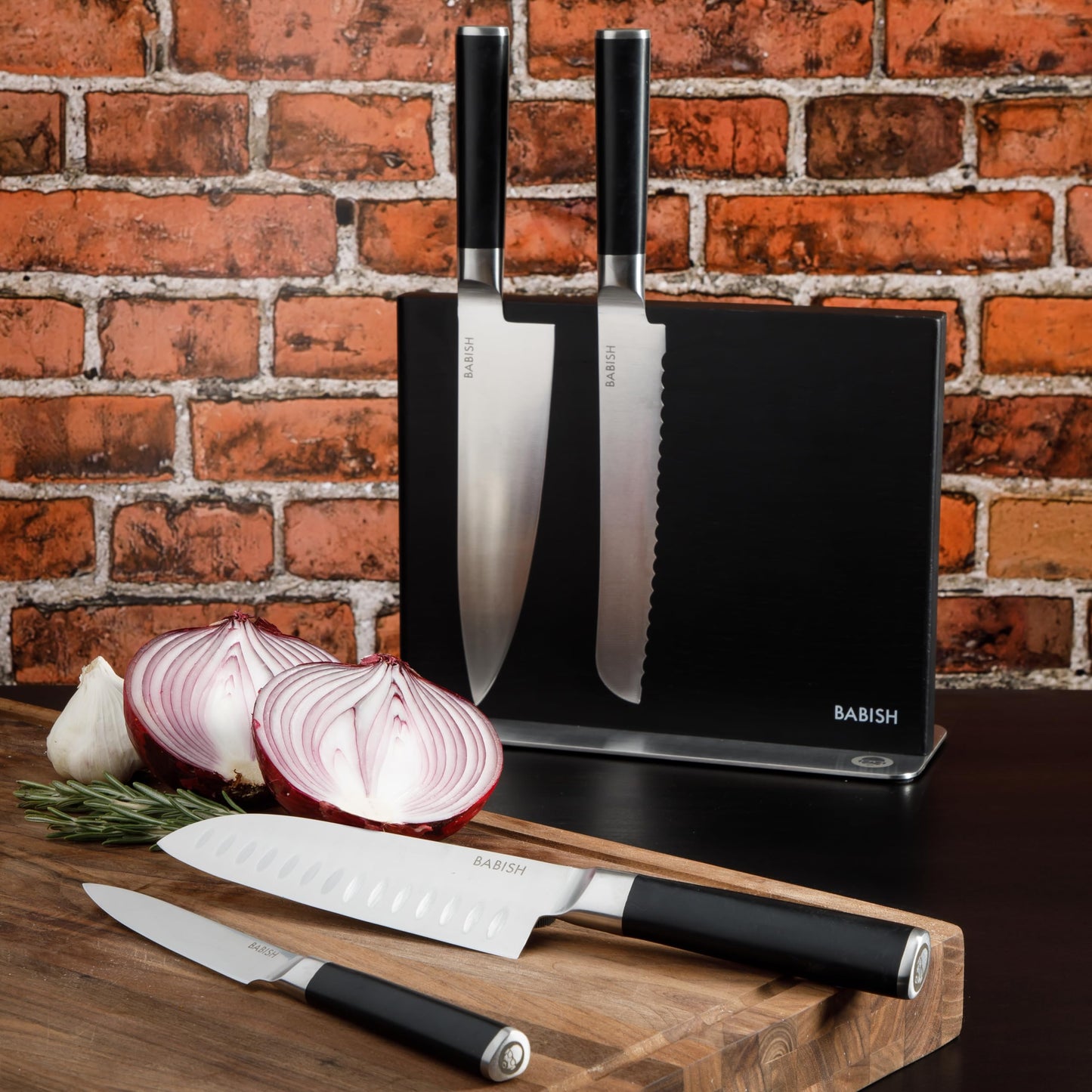 Babish Magnetic Knife Double Sided Block Holder (11" X 8.5" X 4") w/Anti Skid Base