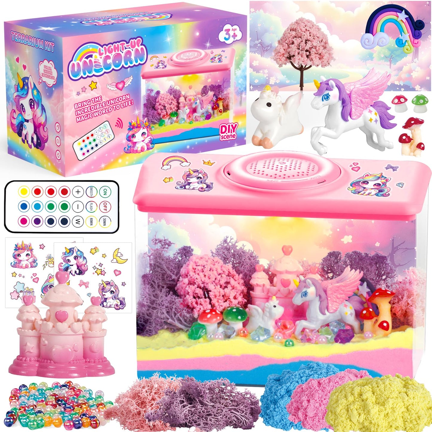 Unicorn Terrarium Kit for Kids with Music