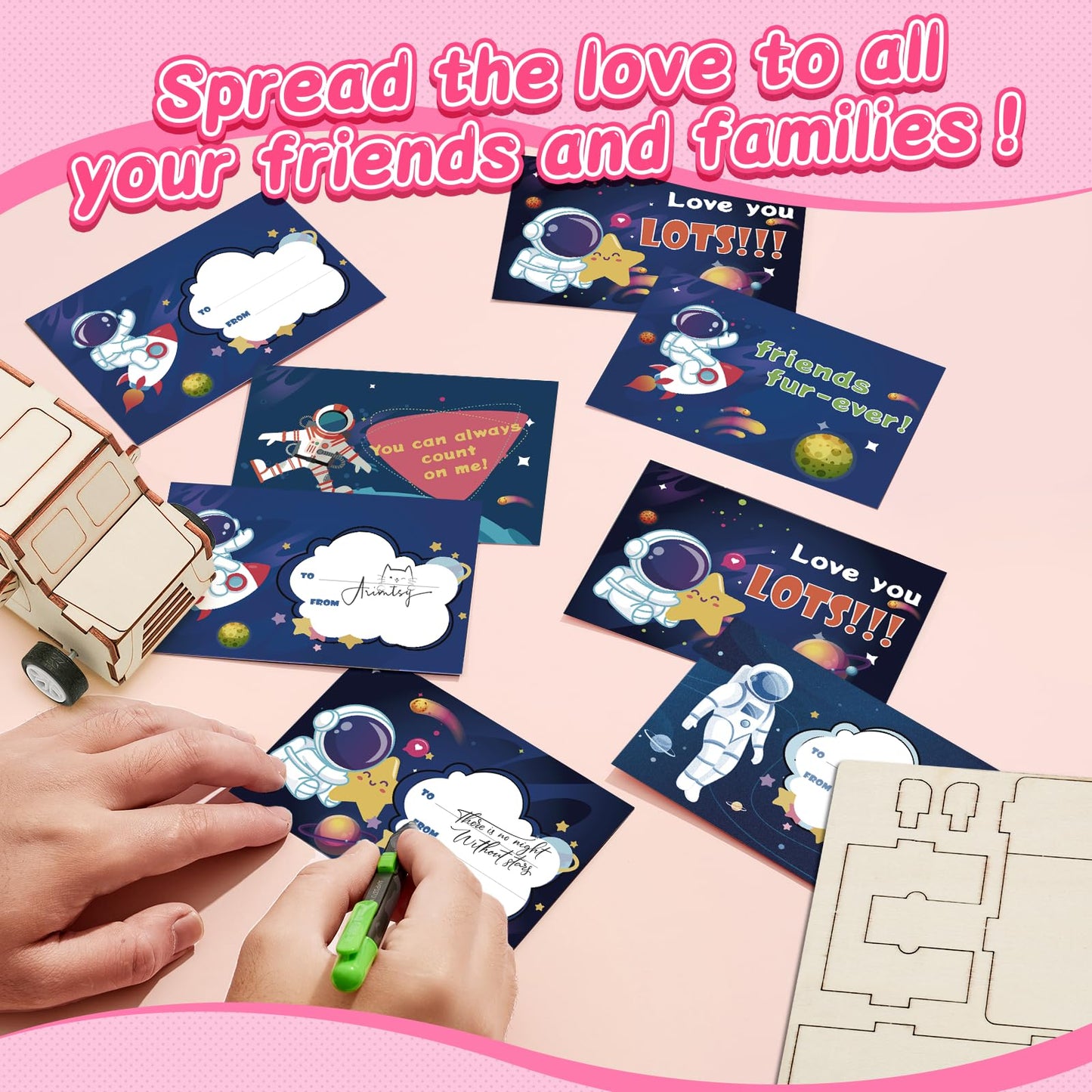 GIAKAN Valentines Cards for Kids Classroom - Valentines Day Gifts for Kids - 24 Science Experiments Kits for Kids Ages 6-10 - Valentine Exchange Cards for Boys Girls School Party Favors