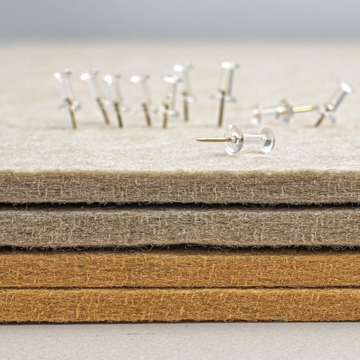 Large Bulletin Board - 72 x 48 Inches, Decorative Felt Pin Board for Wall - 6' x 4' Foldable Photo Display Board with Self-Adhesive Tape, Includes 20 Push Pins - Beige Brown