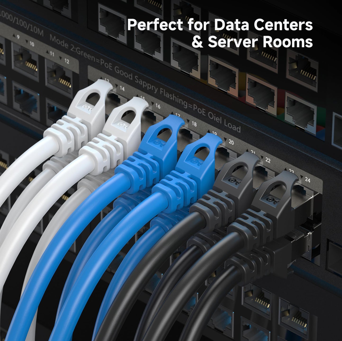 Cable Matters 10Gbps Snagless Long Shielded Cat 6A Ethernet Cable - 200ft, Cat 6A Cable, Cat6A Cord, Ethernet Cord, Black
