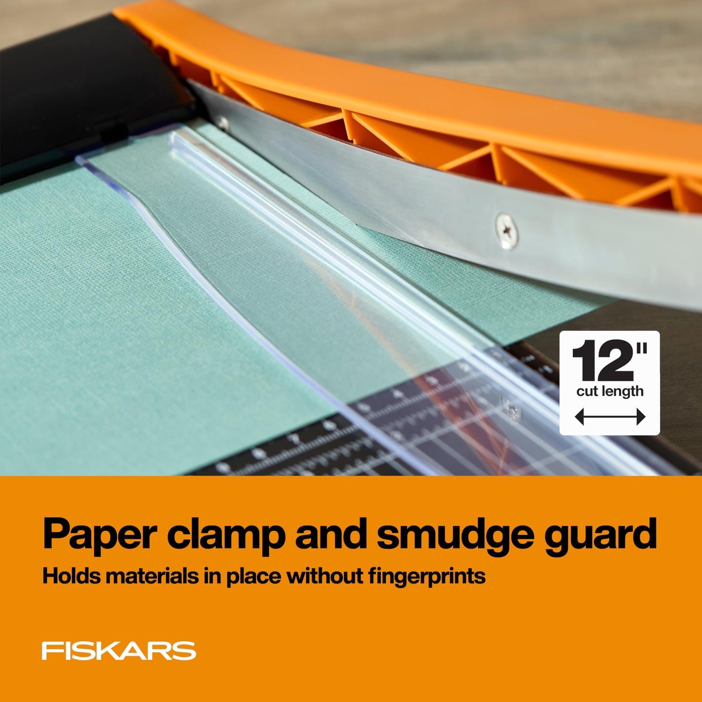 Fiskars Recycled Bypass Guillotine Paper Cutter, 12" Cut Length, Self-Sharpening, Paper Trimmer for Crafting and Scrapbooking, Arts and Crafts Supplies, Photo Cutter with 30% Recycled Materials