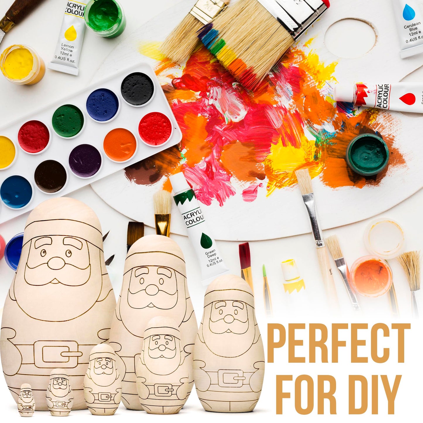 AEVVV Unfinished Matryoshka Santa Claus