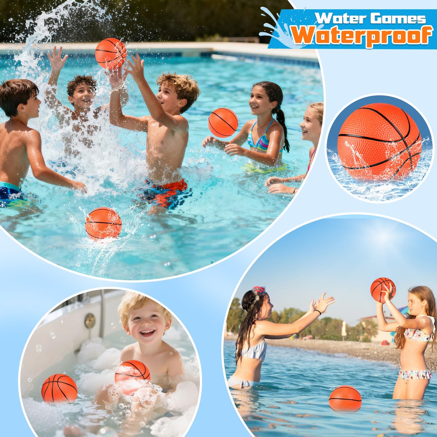 Hymaz 24 Pcs Mini Basketballs 4 inch Basketball with Ball Pump for Indoor and Outdoor Basketball Hoop,Party Favors Balls Playground Games Sport Toys Ball for Kids Adults