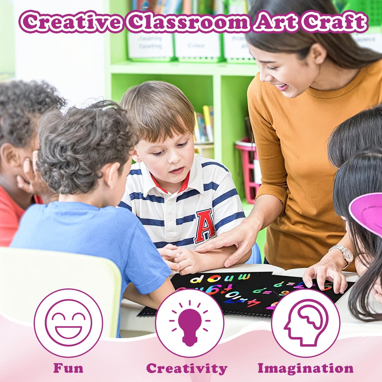 HXDOGSP Scratch Art for Kids: 28 Pack Rainbow Scratch Notebook for 4-8 Years Old Children, Kids Party Accessories, 8 Page
