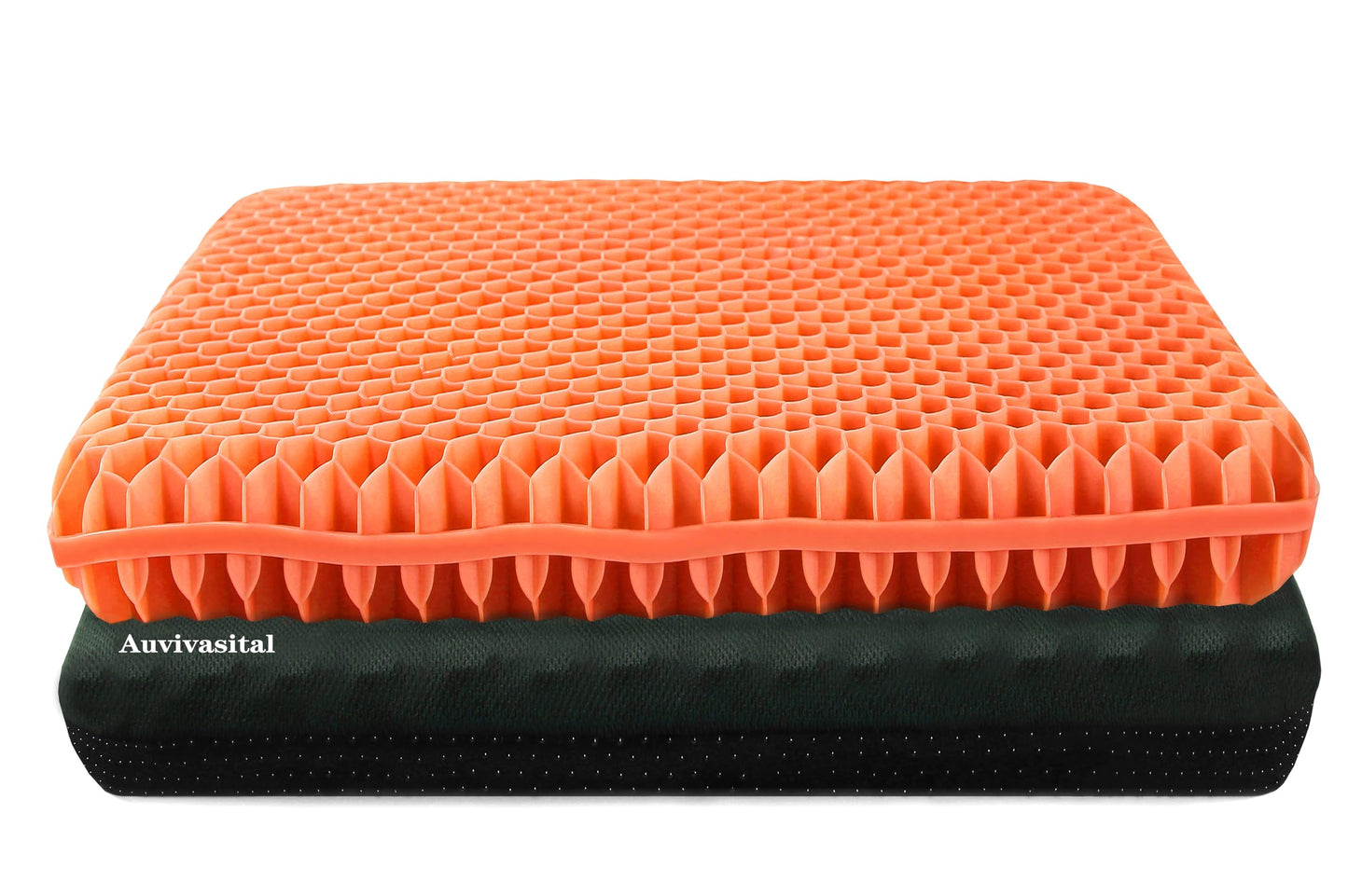 Plus Size Gel Seat Cushion for Long Sitting, Cooling Supportive Large Seat Cushion for Back, Hip, Sciatica, Tailbone Pain Relief, Use for The Office, Wheelchair, Car, Recliner, Stadium, Kayak.(Orange)