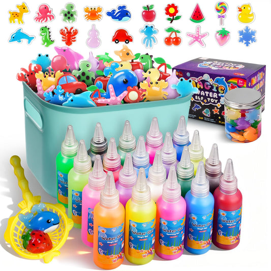 EggSun Magic Elf Water Toy for Kids, Aqua Fairy Water Gel Kit, Set of 20 Colors Moldable Figures, 20 Shape Molds, Fun Arts and Crafts Creation Kit for