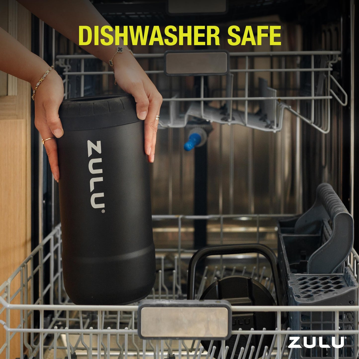 ZULU Goals 101oz Vacuum Triple Wall Insulated | Large Stainless Steel Water Bottle Thermoses with Carry Handle | Chug and Straw Spout | Travel, Gym, Hiking, Camping | 120 Hours Cold | Black