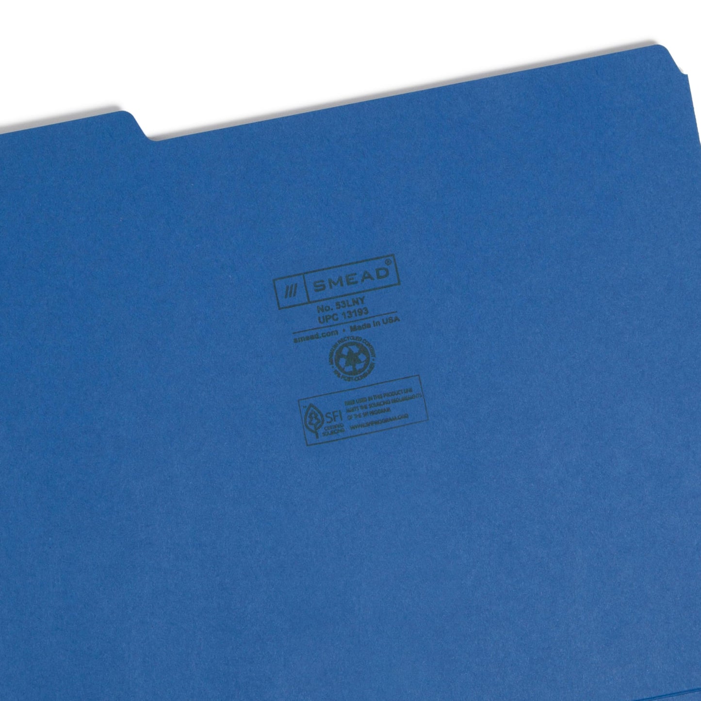 Smead File Folder, 1/3-Cut Tab, Assorted Positions, Letter Size, Navy, 100 per Box (13193)
