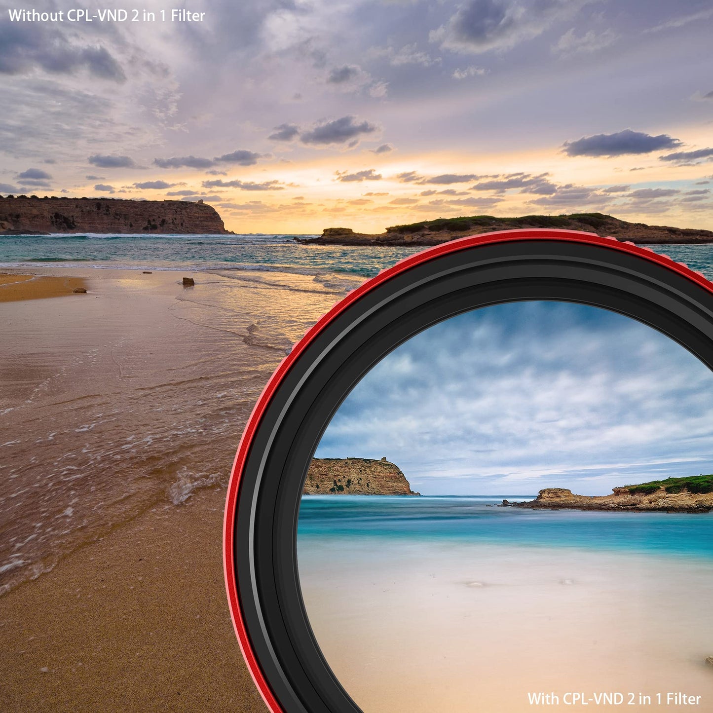Haida 82mm Pro II Multi-Coating Circular Polarizer + Variable Neutral Density SLR Camera Lens Filter Waterproof Scratch Resistant Nano-Coating CPL + VND (2 in 1)