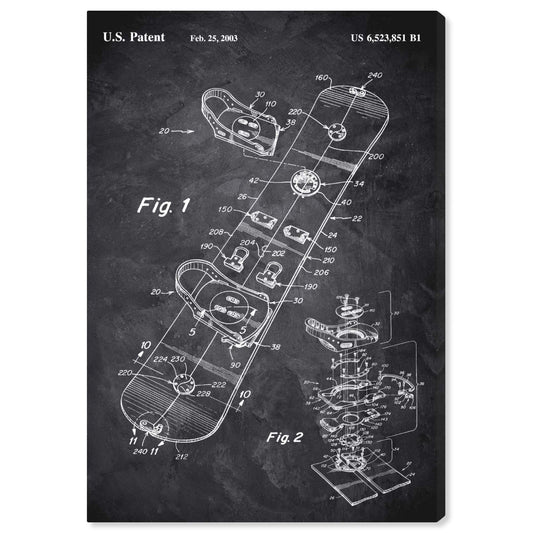 Wynwood Studio Sports and Teams Wall Art Canvas Prints 'Snowboard 2003 Chalkboard' Home Décor, 20x30