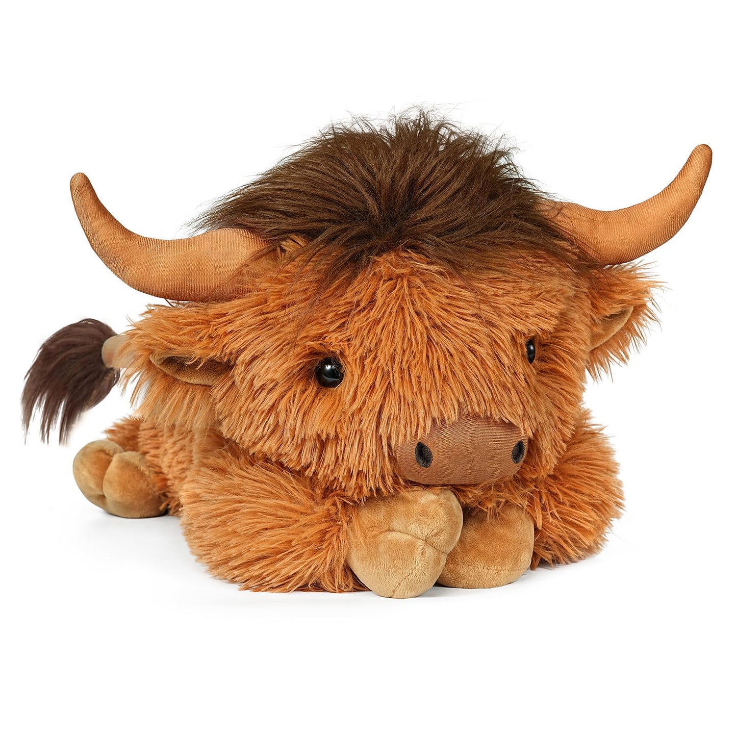 WDXDSOB Weighted Highland Cow Stuffed Animals | 4.2 Lbs Weighted Highland Cow Plush for Kids & Adults | 21.6 Inch Large Cattle Pillow Toy Gift for Christmas Birthday Gift