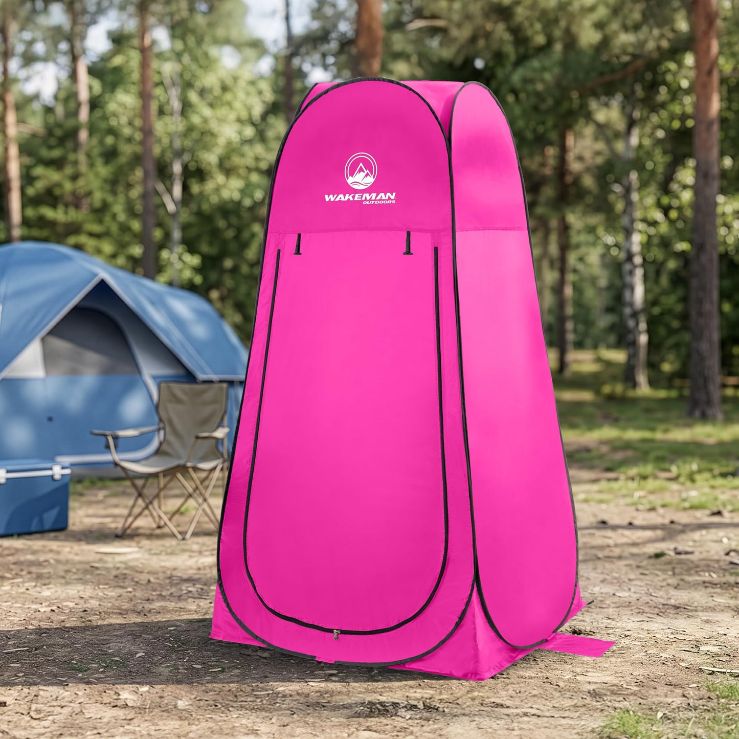 Pop Up Pod - Privacy Shower Tent, Dressing Room, or Portable Toilet Stall with Carry Bag for Camping, Beach, or Tailgate by Wakeman Outdoors (Pink)