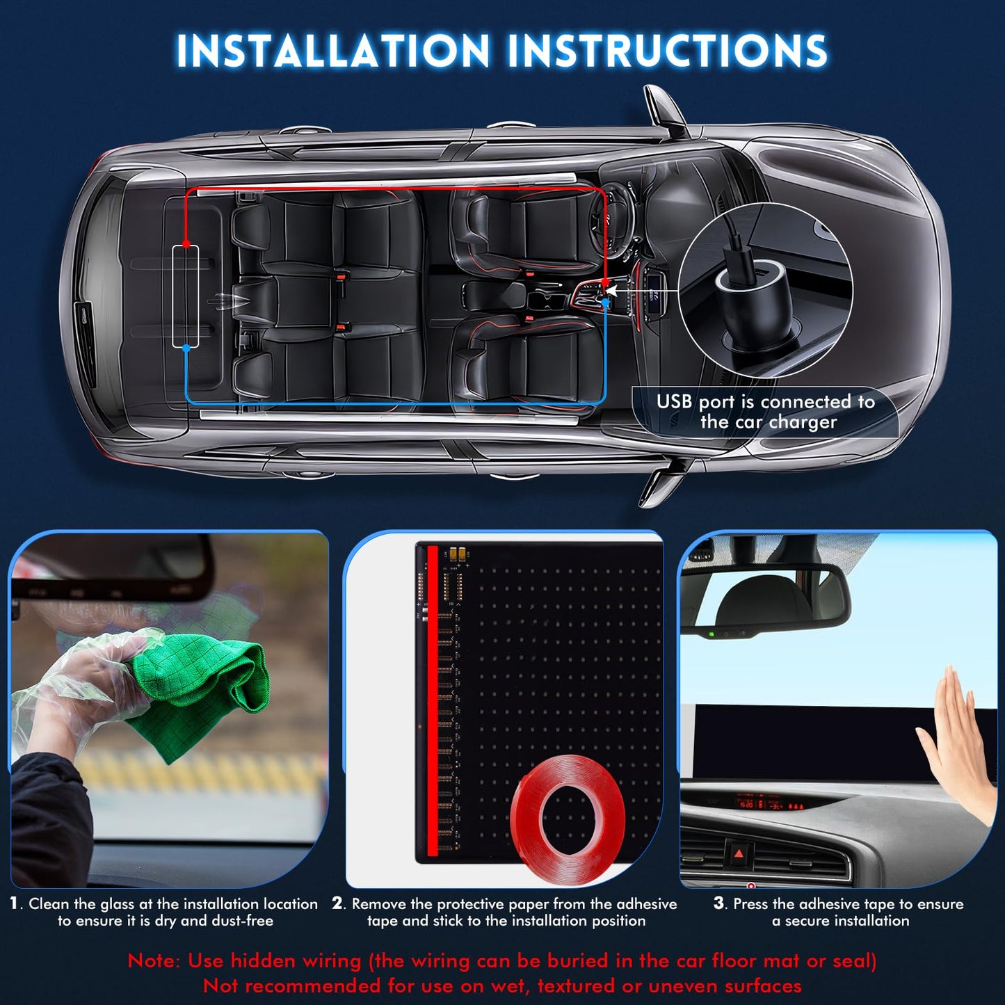 2pcs Devil Eyes Lights for Cars, 23.62"x4.72" Programmable LED Eyes for Car/Truck Windshield, Flexible LED Display Screen Panel for Car Window, DIY 𝗖𝗮𝗿 Dynamic Smart Colorful Eye Lamp Soft Screen