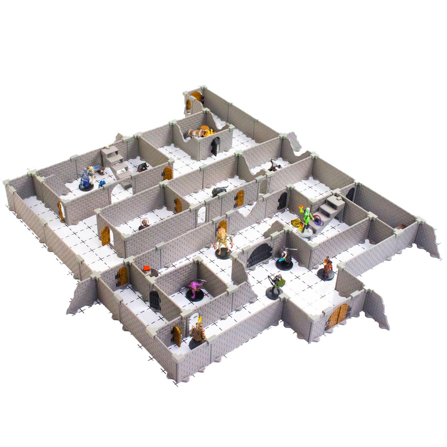 Rogue Dungeon Set - Mini Dungeon Castle Cavern DND Terrain for Tabletop RPGs, Dungeons & Dragons, Pathfinder, War Gaming, and More! by DCD (100+pcs, 3.5sqft, 16rooms)
