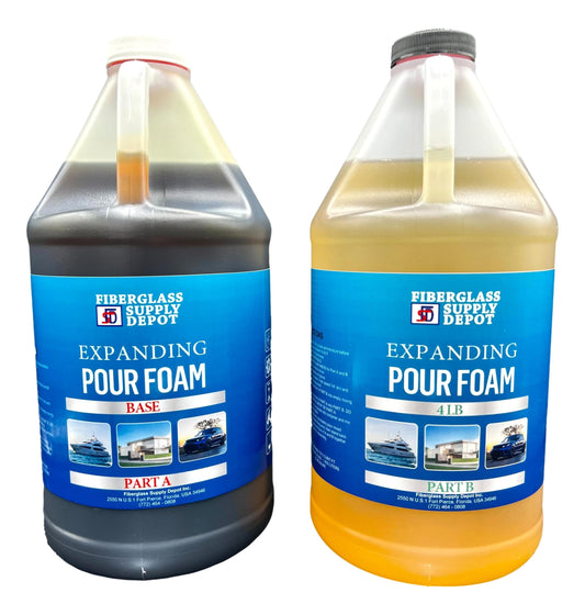 4 Lb. Density Expanding Pour Foam, 2 Part Polyurethane Closed Cell Liquid Foam for Boat and Dock Flotation, Soundproofing, Filling Voids, and Insulation (2 Gallon Kit)