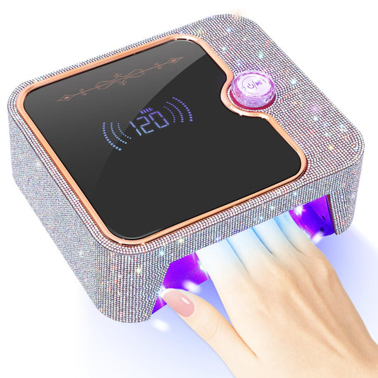 ANBEISTEE UV Light for Nails, Rechargeable UV Nail Lamp, Fast Nails Dryer Curing Lamp, Gel Nail Polish UV Light, 0-120S Arbitrary Timing, for Salon & Home