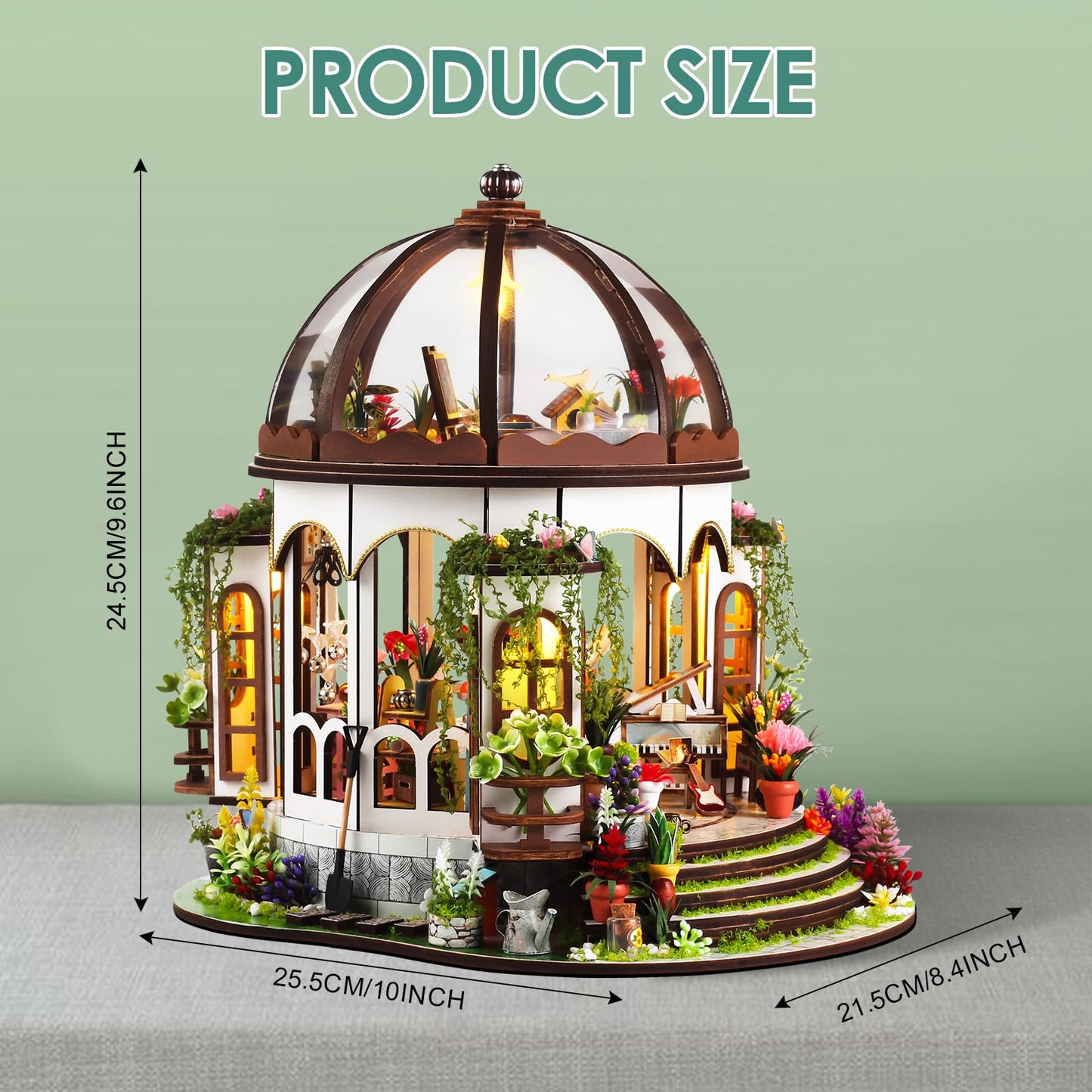 Foyucool DIY Miniature Dollhouse Kit, Castle Flower House, Adult DIY Enthusiasts, Unisex Adult