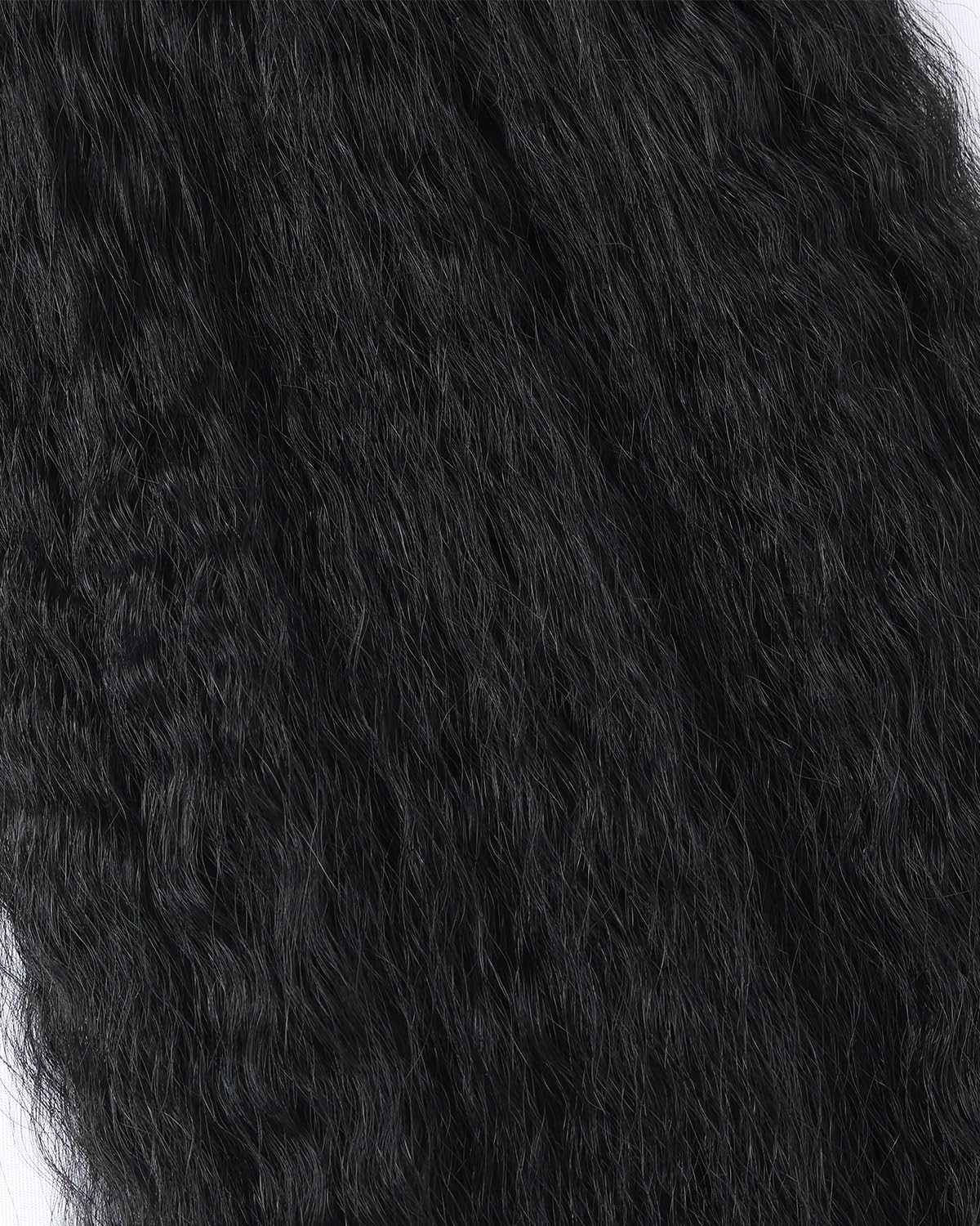 Kerriana 20 Inch Lace Closure Human Hair Kinky Straight Transparent Yaki 4 by 4 Closure For Women Natural Black Color
