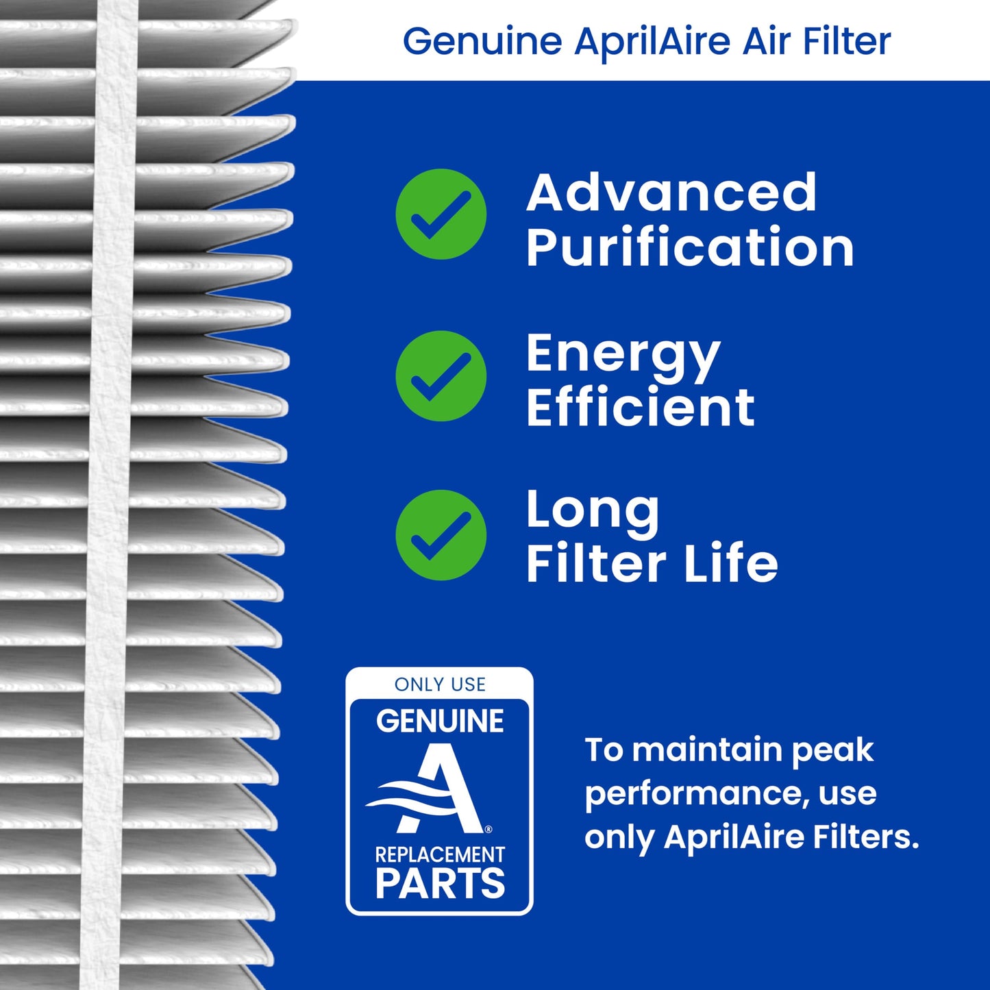 AprilAire 913 Replacement Filter for AprilAire Whole House Air Purifiers - MERV 13, Healthy Home Allergy, 25x20x4 Air Filter (Pack of 1)