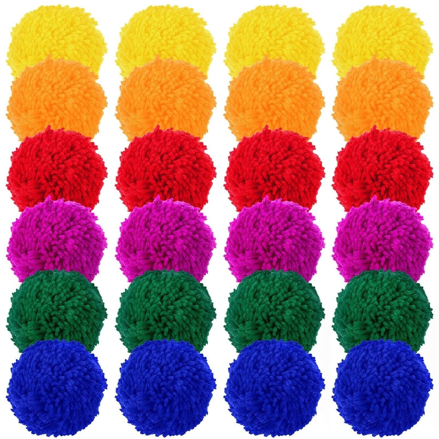 FRESHBALL 24 Pcs Kickballs Dodgeballs 4 Inches Soft Acrylic Yarn Dodgeballs Playground Balls Large Hand Ball Physical Education Equipment for Kids Adults Handball Outdoor Game Indoor Play, 6 Colors