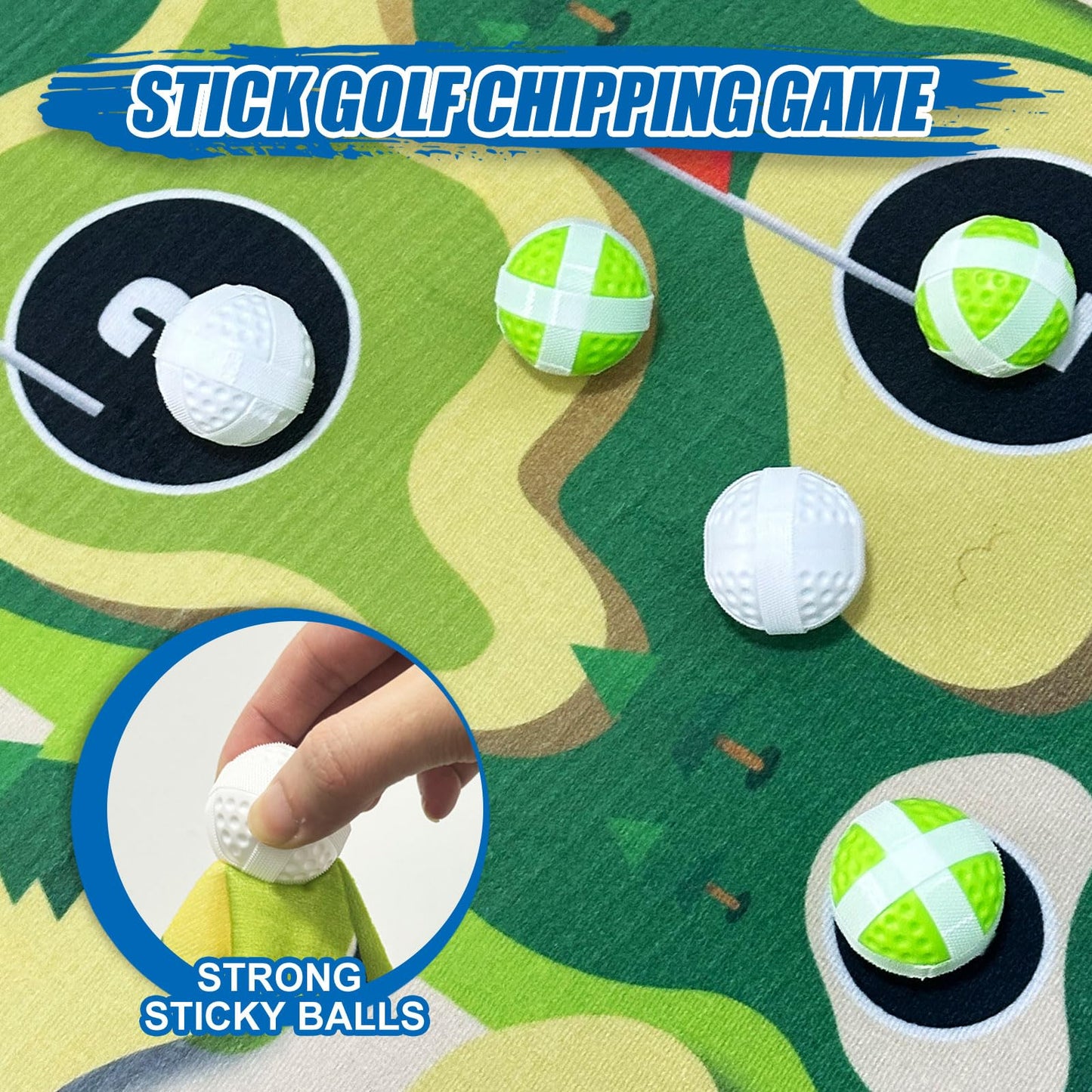 Golf Chipping Game w/t 2 Clubs, The Original Golf Practice & Battle Sports Toy Gifts for Junior Children, Family Backyard Target Game Indoor Outdoor Beach Lawn Park Ages 6+