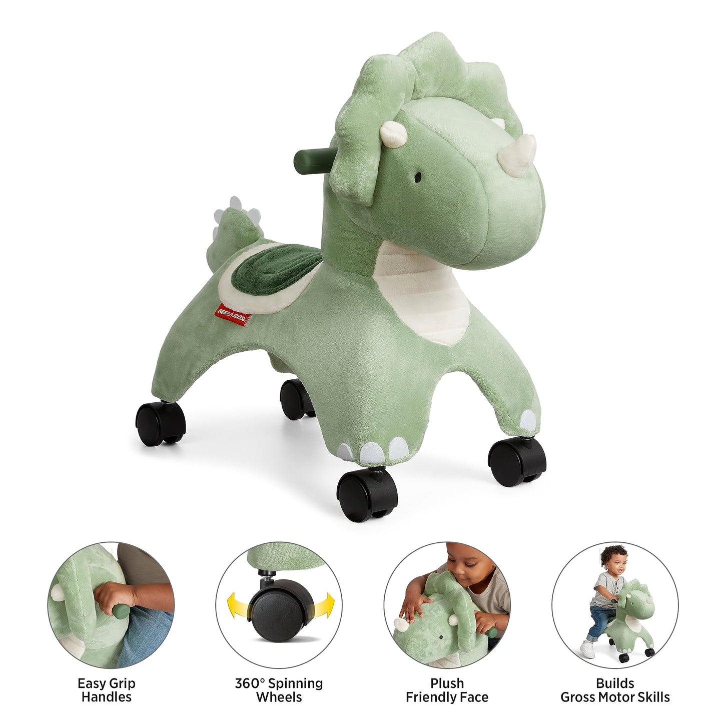 Toddler Toys 2-3, Baby Toys for Kids, One Year Old Girl Birthday Gifts and 1 Year Old Boy Gifts, Radio Flyer Dash The Rolling Dinosaur, for Ages 1-3 Years, Green