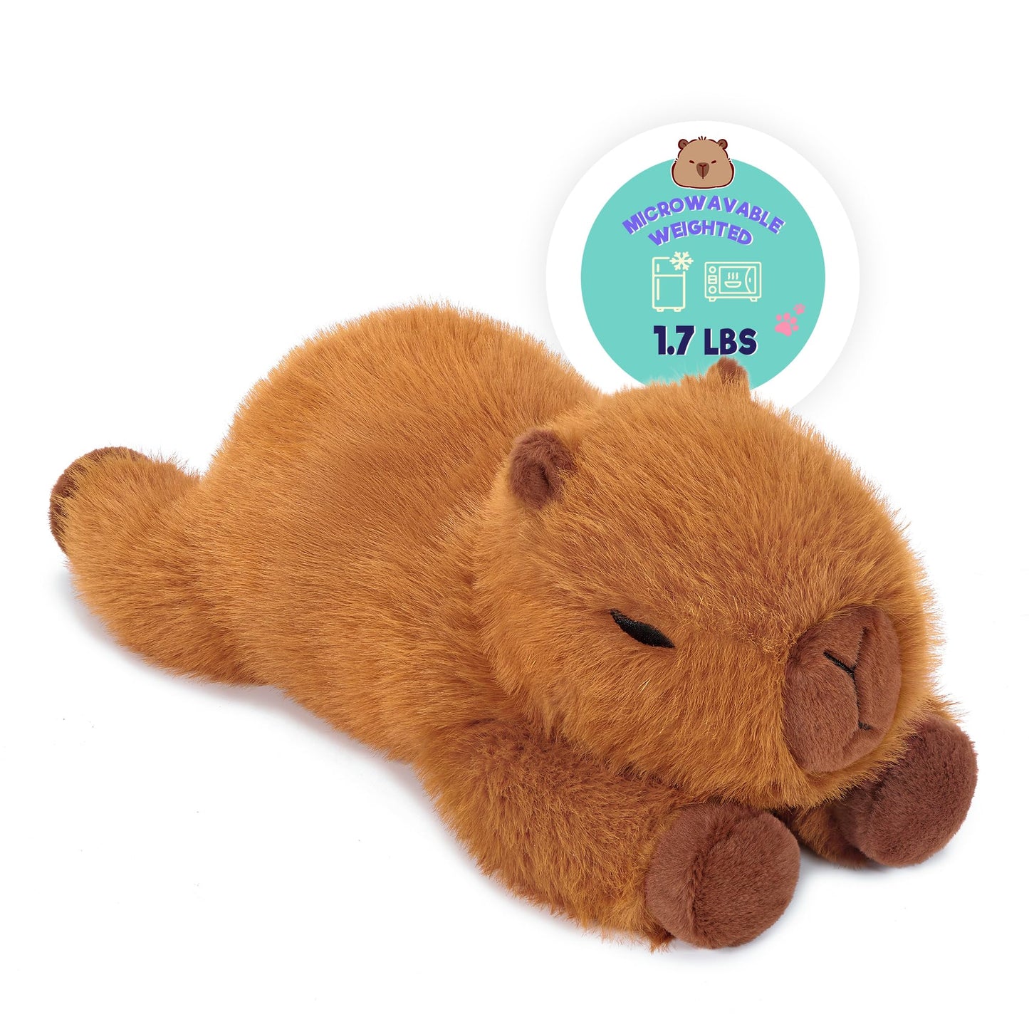 Onsoyours Original Capybara Microwavable Stuffed Animal, Weighted Heatable Capybara Plush for Warmth & Stress Relief - Comfort Plushies Toys for Kids & Adults