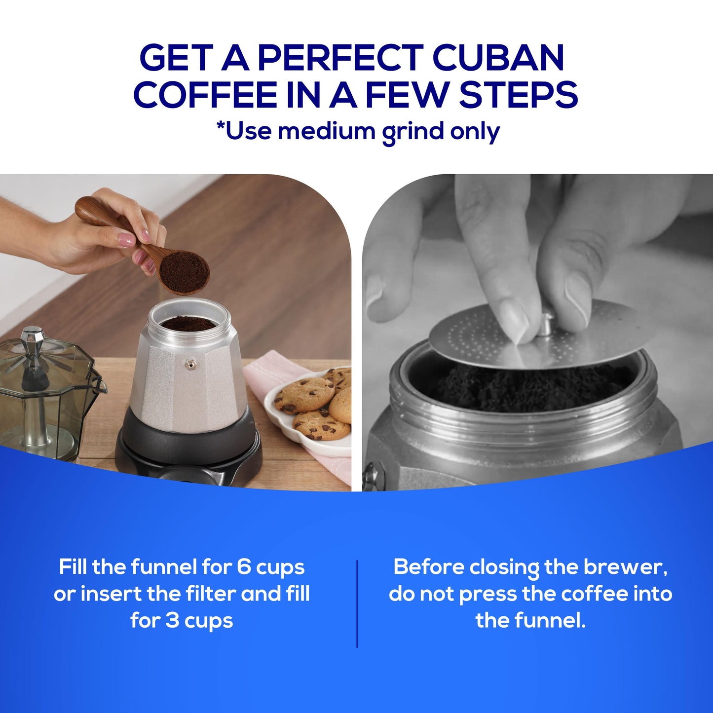 universal Electric Moka Pot 6 Cup (300ml), Cuban Coffee Maker 480W, Portable Espresso Maker with Detachable Base, Easy One-Touch Brewing, No Stove Needed