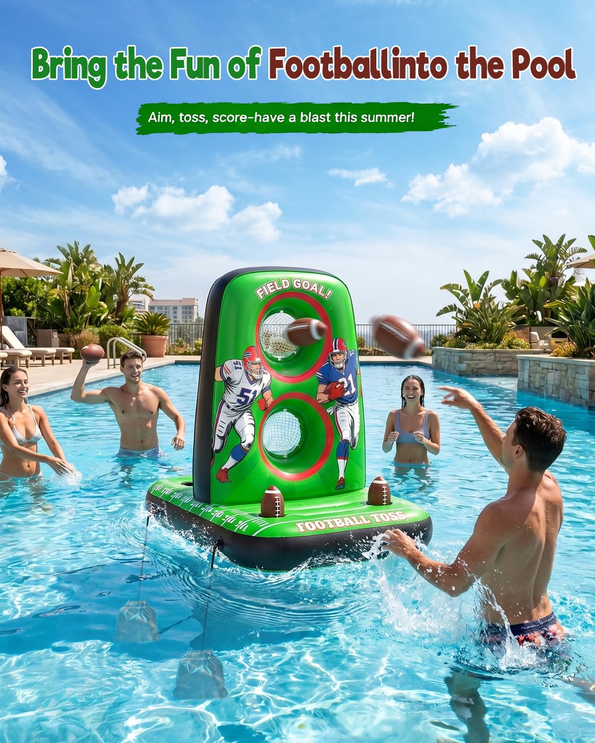 Football Target with 4 Balls & 2 Pumps Inflatable Toy