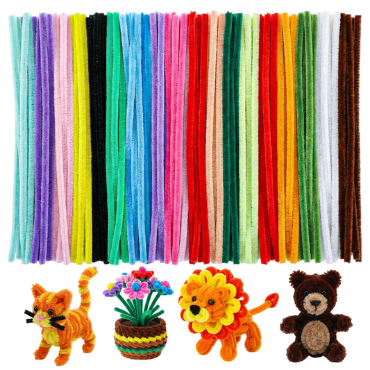 2000 Pcs Pipe Cleaners Bulk Craft Supplies 6 mm x 12 Inch Chenille Stems Pipe Cleaner for DIY Arts Crafts Decorations Flowers Decor (Multicolor)