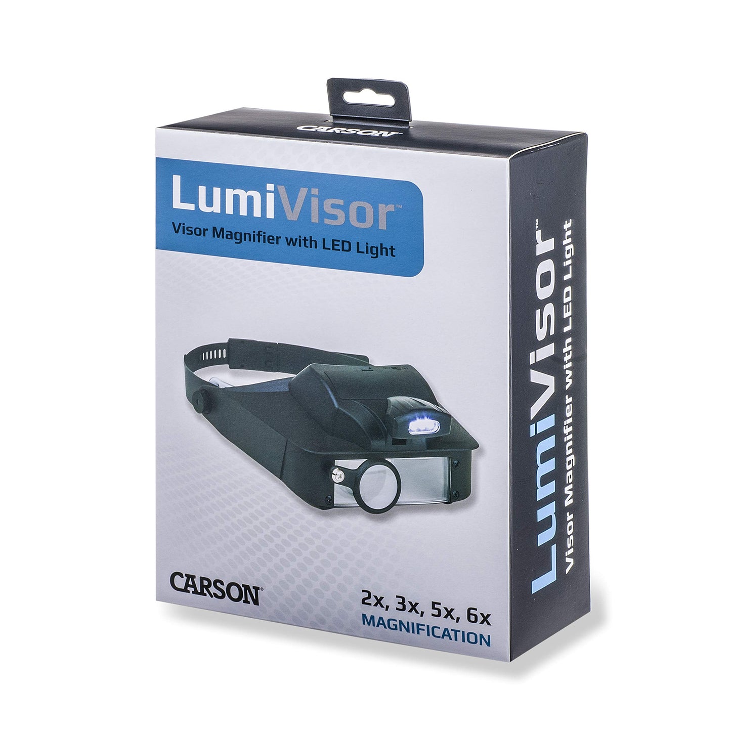 Carson LumiVisor Head Magnifier - Black Head Visor with LED Lighted Magnifier (2x/3x/5x/6x) (LV-10)