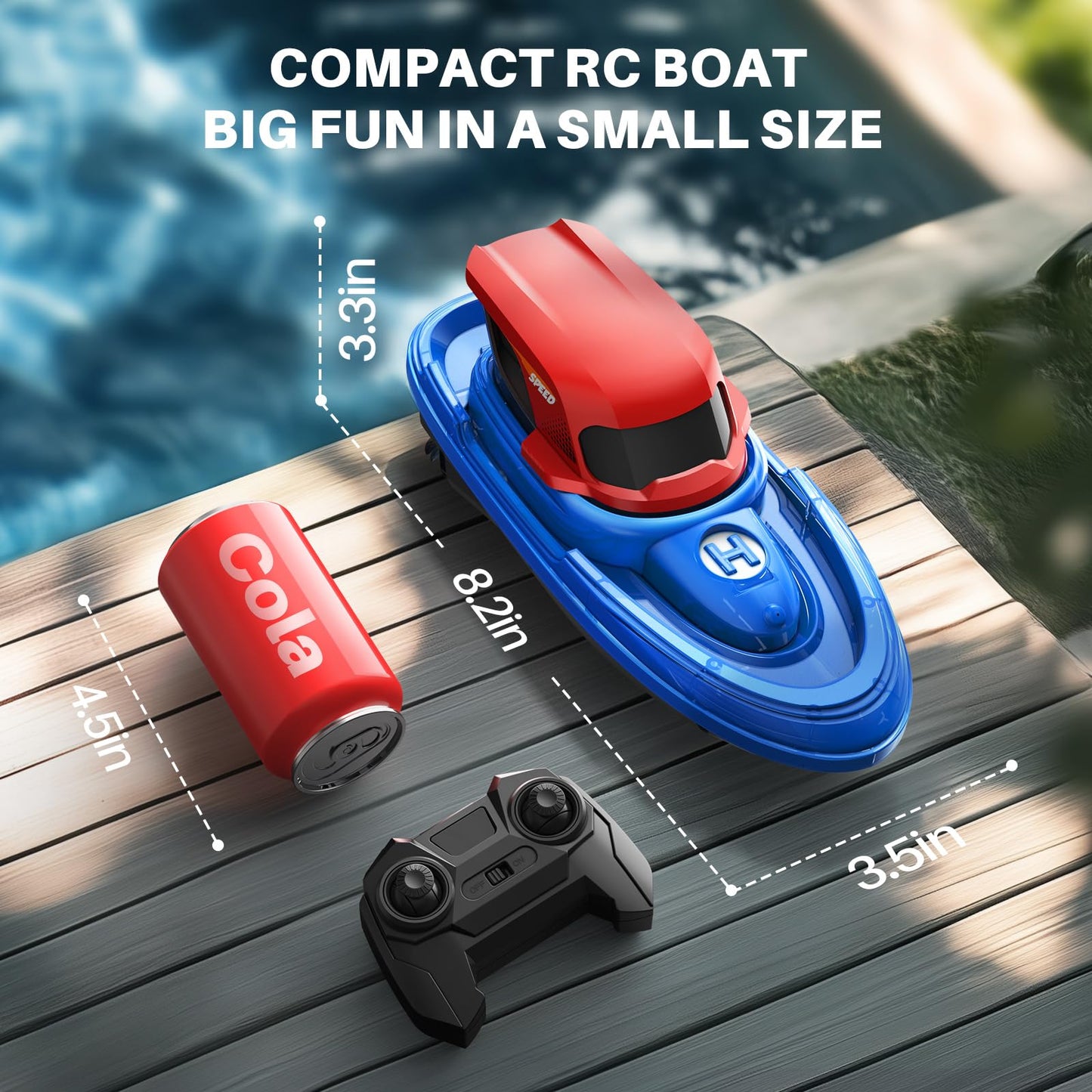 SYMA RC Boats 2 Pack for Kids 8-12, Remote Control Boat for Pool with LED Lights, 40 Mins Playtime (2 Batteries) & One-Key Water Spray, Summer Gifts Toys for Boys and Girls