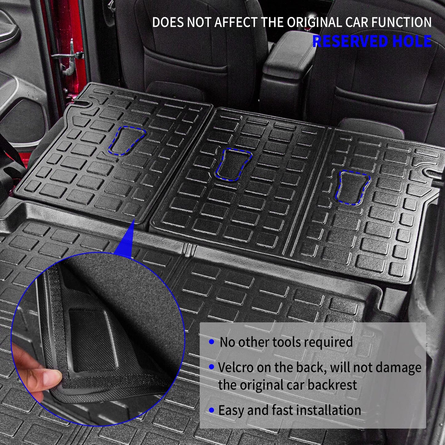 Rongtaod Cargo Mat Compatible with Chevrolet Trailblazer 2021-2025 2026 Trunk Mat Cargo Mat Cargo Liner Back Seat Cover Protector 2024 Chevy Trailblazer Accessories (Backrest Mats+Trunk Mat)