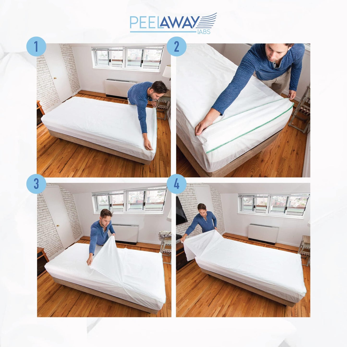 PEELAWAYS Disposable Fitted Bed Sheets Mattress Pad Protector – 100% Waterproof Designed Especially for Incontinence – Luxuriously Soft – Change in Under 60 Seconds (King - 5 Layer)