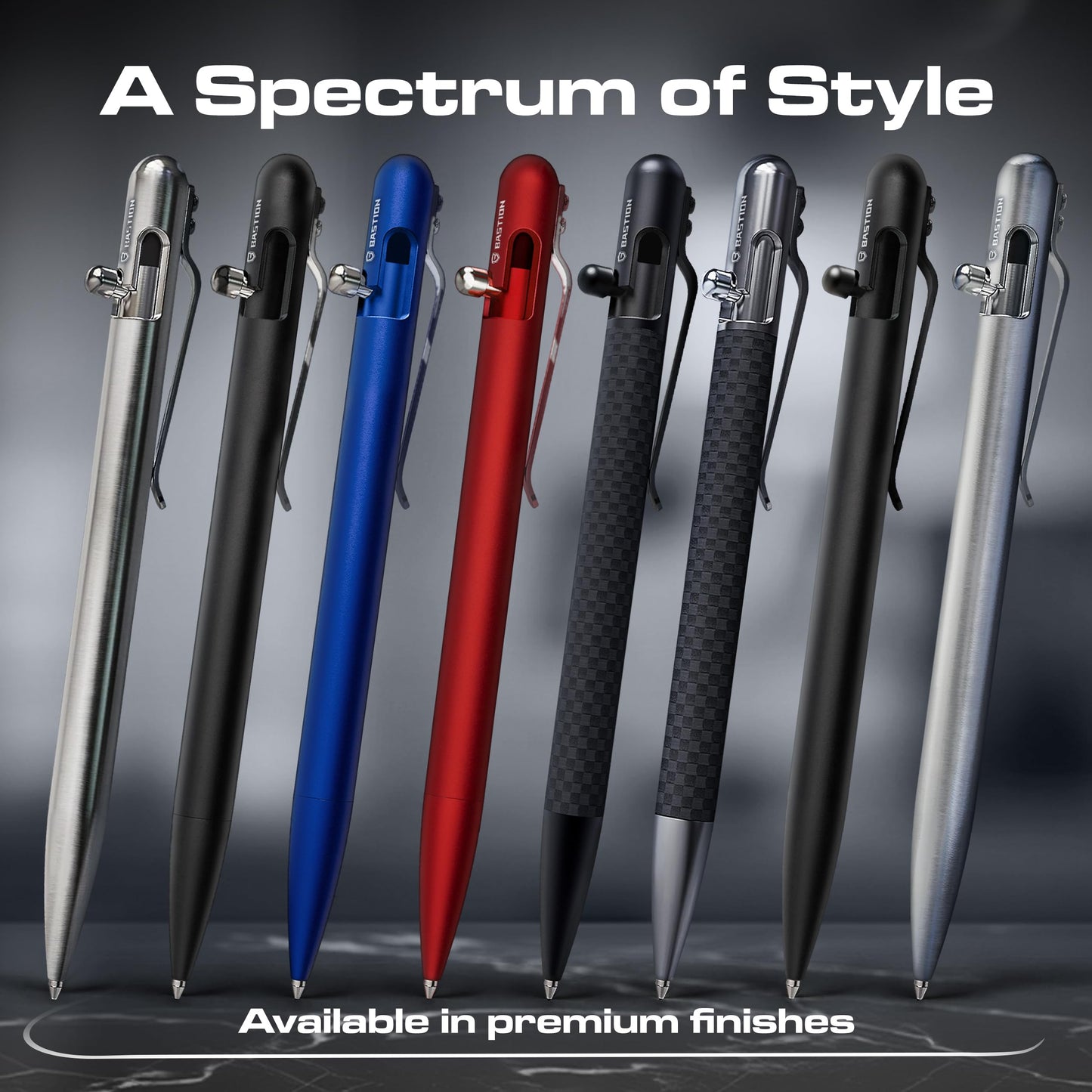 BASTION Bolt Action Pen, Stainless Steel Silver Slim, HyperBolt & ZeroSeam EDC Pen, Refillable Metal Writing Pen, Premium Graduation Gift, Executive Pocket Pen
