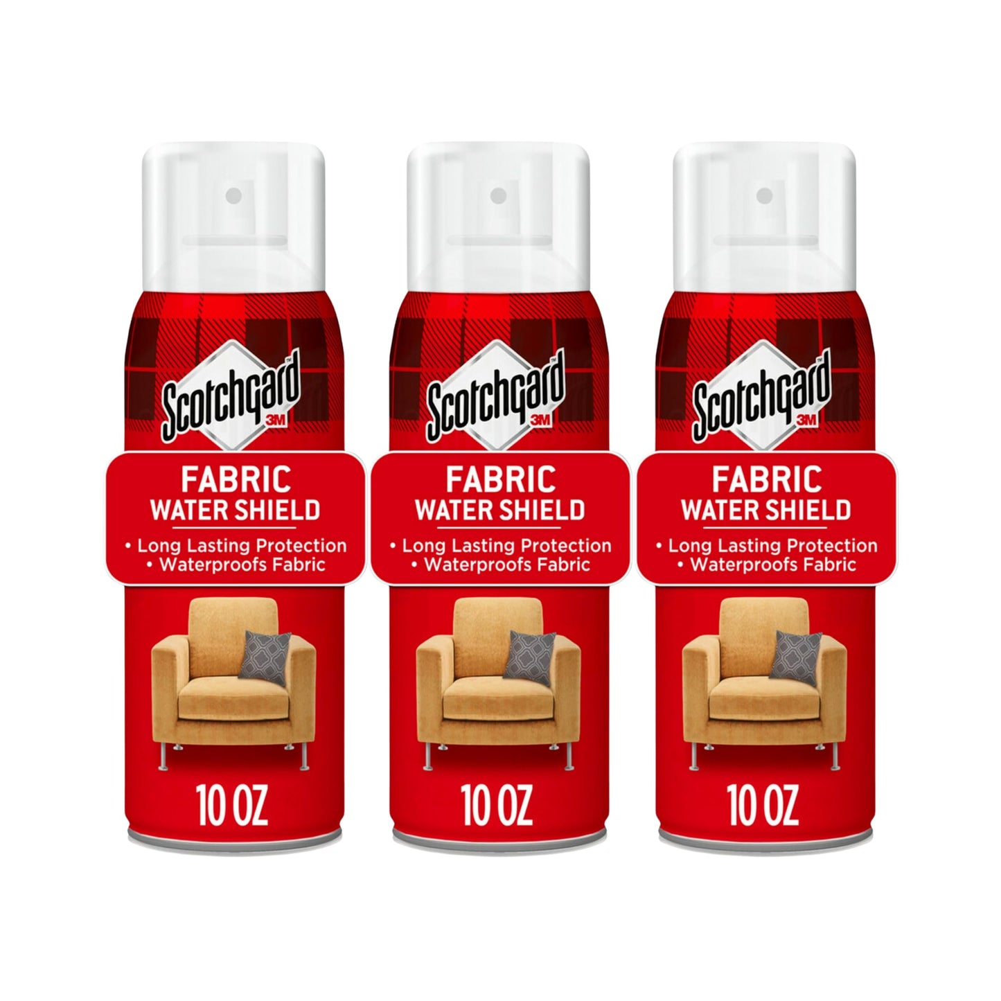 Scotchgard Fabric & Upholstery Protector, 3-Pack (10 oz Cans) – Repels Liquids & Blocks Stains – Long-Lasting Fabric Shield for Furniture, Clothing, and More – Easy Spray, Dries Clear