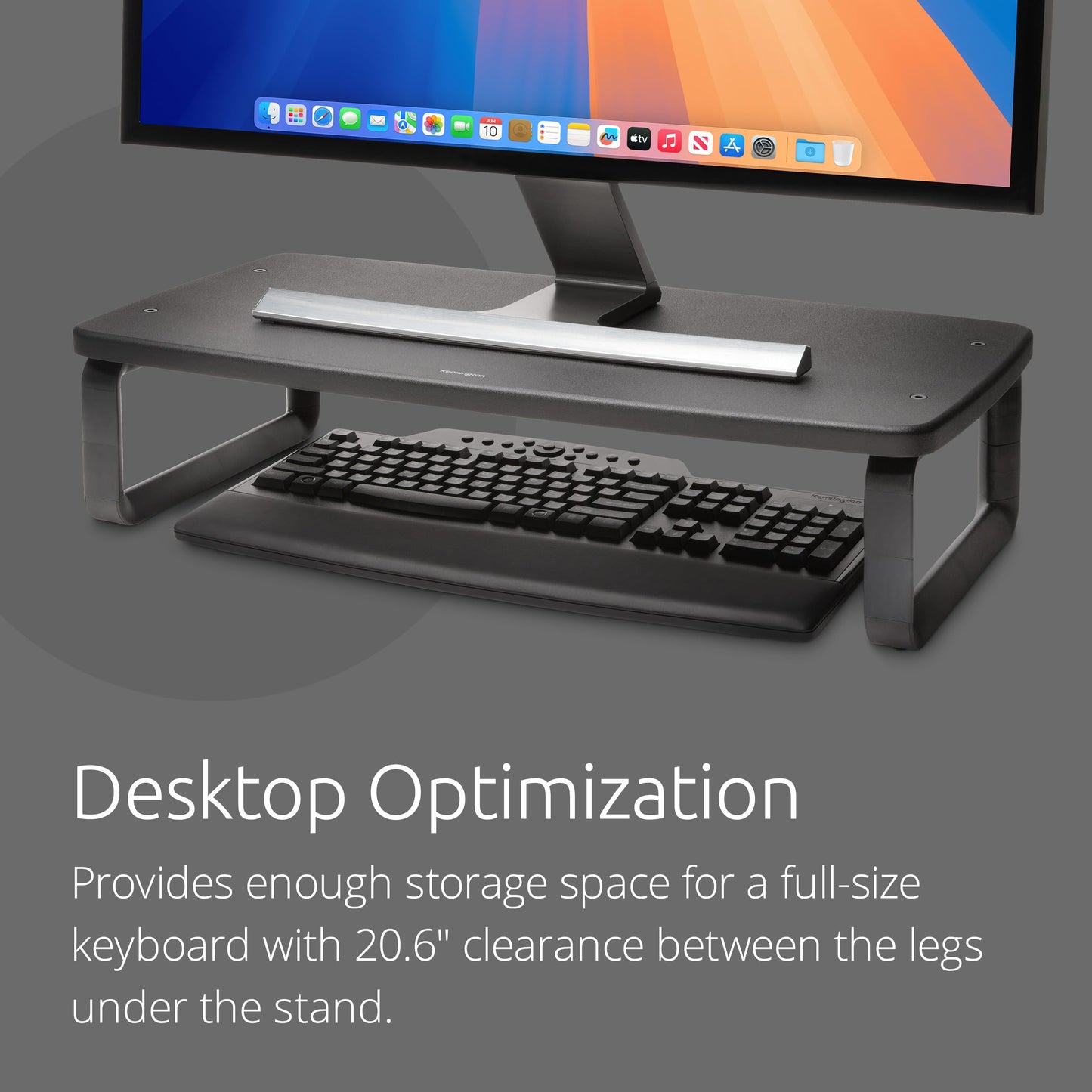 Kensington SmartFit Extra Wide Monitor Stand, Adjustable Height, Ergonomic Design (K52797WW) Black