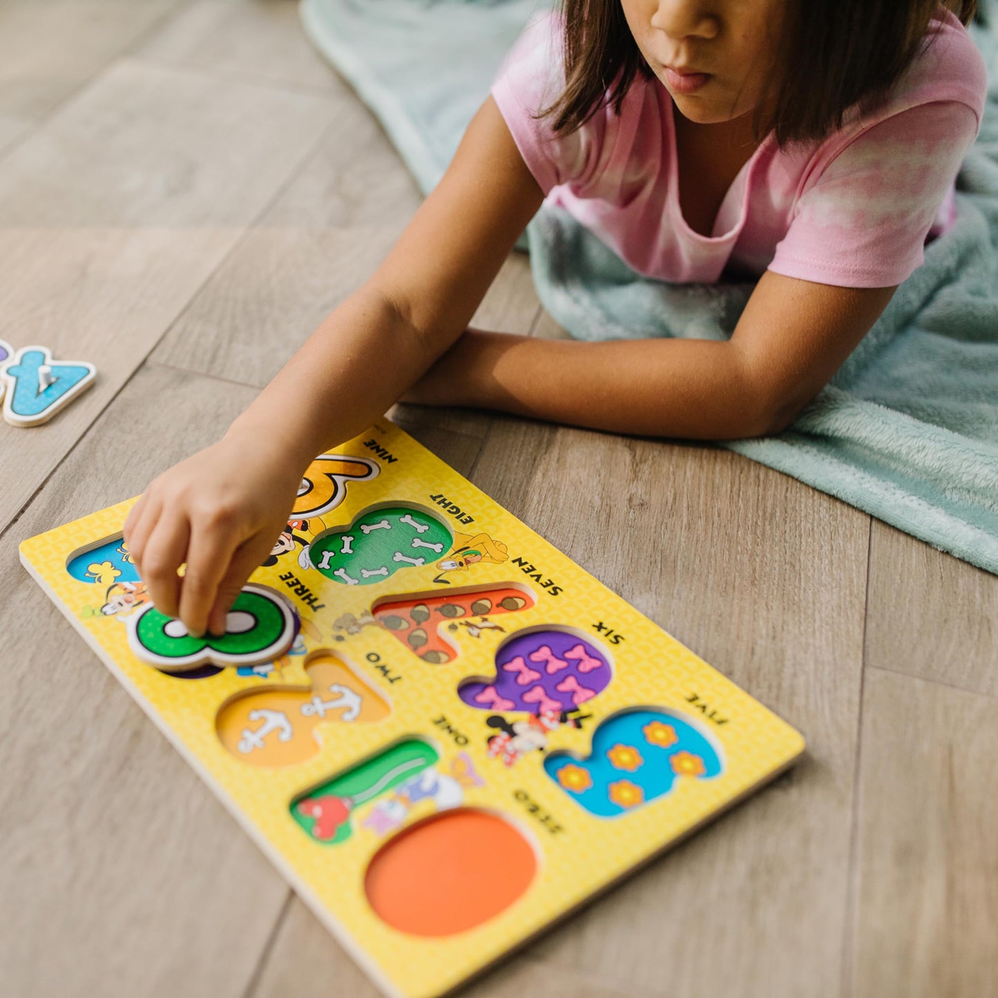 Melissa & Doug Disney Wooden Peg Puzzles Set: Letters, Numbers, and Shapes and ColorsLetters and Number Puzzles, Disney, for Toddlers and Kids Ages 3+