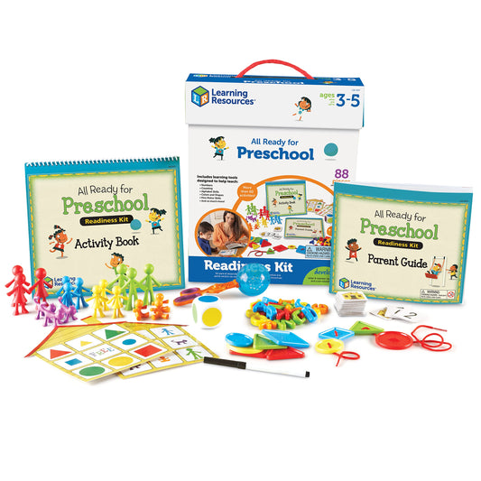 Learning Resources All Ready for Preschool Readiness Kit - 60 Activities Set, Ages 3+, Kindergartner Preparation Kit, Preschool Homeschool, Preschool Curriculum Kit