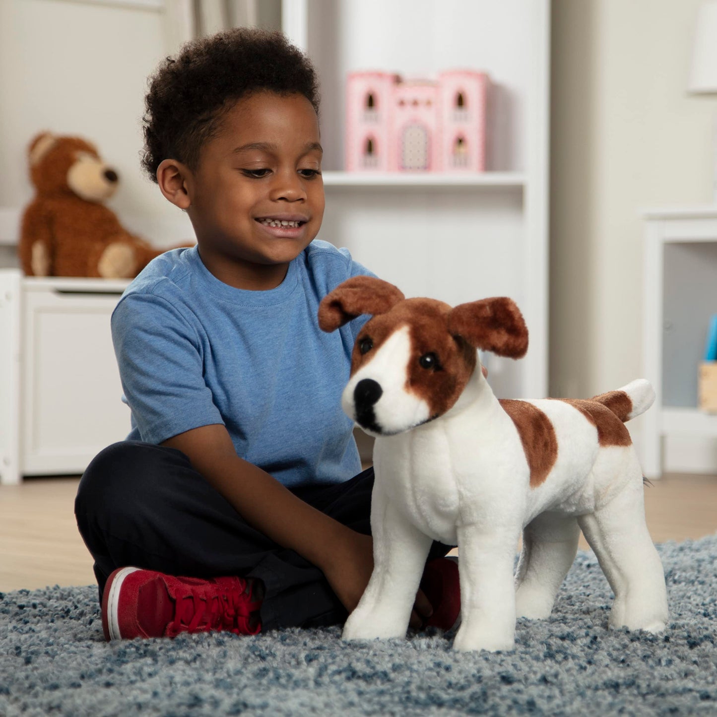 Melissa & Doug Giant Jack Russell Terrier - Lifelike Stuffed Animal Dog (Over 12 inches Tall)