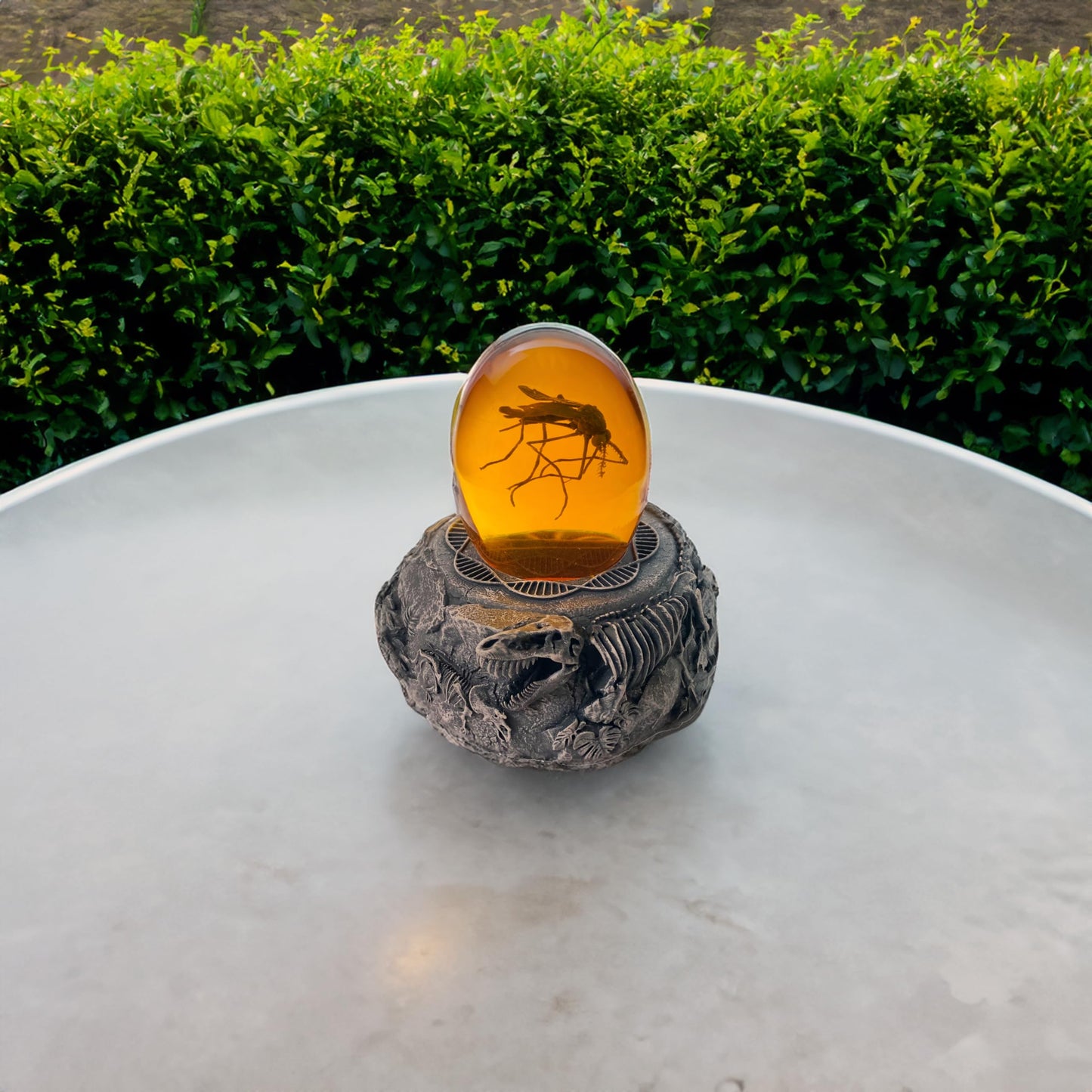 VEOJEIN Mosquito in Amber and Jurassic Base | Dinosaur Fossil Decor and Collectable Gift | Skeletin Figurines | Dinosaur DNA Replica Prehistoric World Prop | Paper Weight